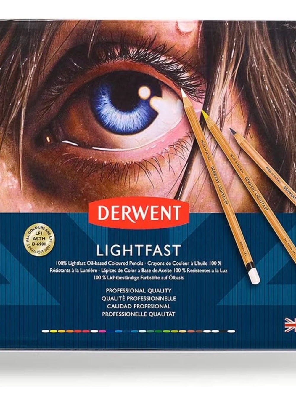 Derwent Lightfast Colored Pencils 24 Tin, Oil-based